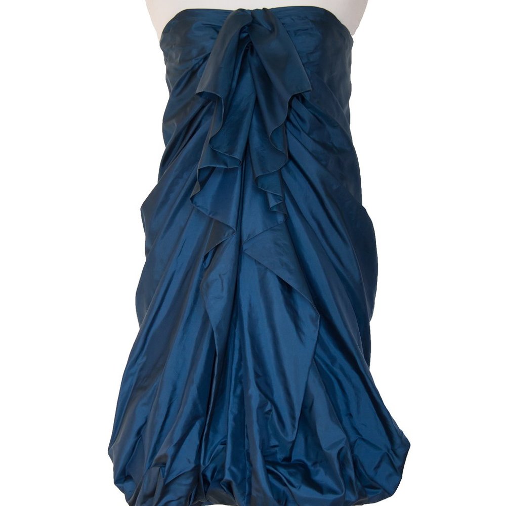PHILLIP LIM Ruffle Silk Deep Blue Dress Party Cocktail Sz 8